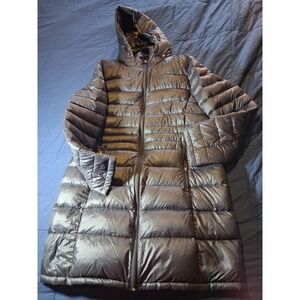 Andrew Marc Puffer Coat Size L Packable Lightweight Premium Down Long Black Coat
